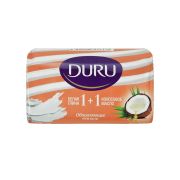 Мыло т DURU 1+1 SOFT  туалетное 80гр. Глина и Кокосовое масло/ 24