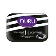 Мыло т DURU SOFT SENSATIONS  туалетное 80гр. Увлажн. крем и Актив. уголь /72