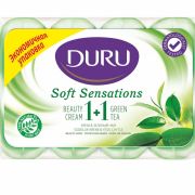 Мыло т DURU 1+1, экопак 4*80г, зел.чай+увл.крем  салатн.  /12