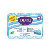 Мыло т DURU 1+1, экопак 4*80г, морск.минералы+увл.крем  син. /12