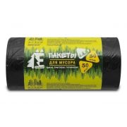 Мешки для мусора Ромашка ПНД 30л ЭКОНОМ в рулоне 50шт. (цвет-черный/48х57,5см/5,6 мкм/кор.20 рул.)/305020-ЕЛР