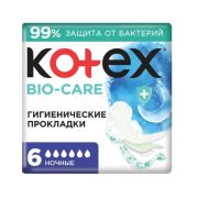KOTEX Котекс прокл. БИО-КЭА ночные 6шт /10   АКЦИЯ !!!