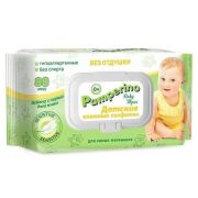 PAMPERINO  Детские Влажные салфетки  без отдушки 0+   80шт  с клапаном /20