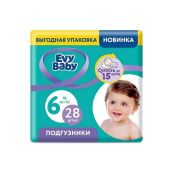 EVY BABY  Подгузники №6 XL (16+ кг) 28шт /4