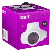 ЦЕНА   startOCTOPUS Мультипереходник  2 розетки с зазем.+ 2USB разъема Макс.мощ 3500Вт