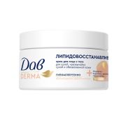 DOVE  DERMA Крем для лица и тела увлаж, липидовосстанавливающий, для сухой кожи с мочевиной, церамидами 285 мл