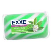 EXXE Туалетное крем-мыло 1+1 Зеленый чай 1шт*90г (ЗЕЛЕНОЕ) полосатое одиночное