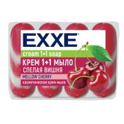 EXXE Косметическое мыло 1+1 «Спелая вишня»  4шт*75г  (КРАСНОЕ) полосатое ЭКОПАК
