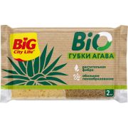 BIG CITY LIFE Губки кухонные крупнопористые  BIO АГАВА 2 шт