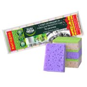 МАСТЕР ФРЕШ Губки для мытья посуды XL (bubble-поролон), 10шт. микс яркие цвета