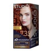 3D HOLOGRAPHY Стойкая краска для волос 7.35 Ярко-рыжий 50/50/15 мл