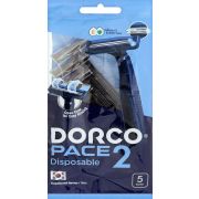 DORCO РACE 2 Бритвы одноразовые 5шт (с 2 лезвиями. увл. полоска)/ TNB 200BL-5P