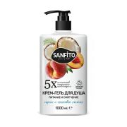 Sanfito гель д/душа Питание и смягчениее Персик и кокосовое молочко 1000мл/25464