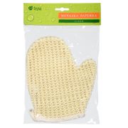 БАННЫЕ ШТУЧКИ Мочалка из сизаля, варежка с хлопком, 18х20 см /40013