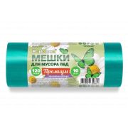 Мешки для мусора Ромашка ПВД 120л «ПРЕМИУМ» в рул.10шт. (зеленые 70х110см/35мкм/кор.)/0054