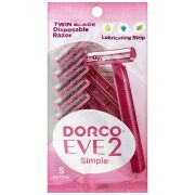 DORCO EVE 2 TG-708W Бритвы одноразовые 5шт (с 2 лезвиями. увл. полоска)/ TG 708РК-5P