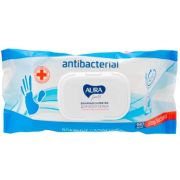 АУРА Влажные салфетки с антибакт эффектом Family big-pack с крышкой 180шт