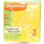 ХОЗЯЮШКА Салфетка бытовая вискоза 350*350мм 3шт