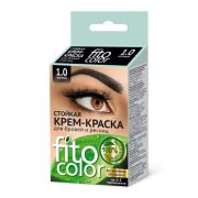 Стойкая крем-краска для бровей и ресниц Fito color, цвет черный (на 2 применения)/1211