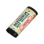 Мешки для мусора Ромашка ПНД 30л в рулоне 20шт. (цвет-черный/48х57,5см/7,3мкм/кор.=40рул.)/302040