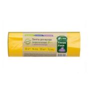 Мешки для мусора Ромашка ПНД 30л в рулоне 20шт. (цвет-желтый/50х57,5см/6мкм/кор.=45рул.)/302045Ж