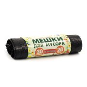 Мешки для мусора Ромашка ПСД 35л «НАДЕЖНЫЕ» с ушками в рул.20шт.(цвет-черный/50х57см/19мкм/033-20-У