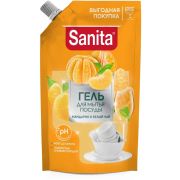 SANITA Гель д/мытья посуды  Сицилийский лимон и мелиса, дой-пак 900 мл/27853(6)