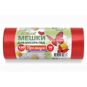 Мешки для мусора Ромашка ПВД 120л «ПРЕМИУМ» в рул.10шт. (красные 70х110см/35мкм/кор.)/0051
