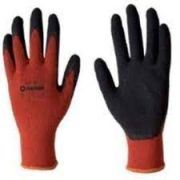 Перчатки х/б облитые красно-черные (уп.12пар) /58650
