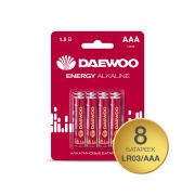 DAEWOO Щелочная батарейка Energy Alkaline ААА/R03 BL8/5031111