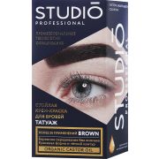 СТУДИО Краска д/бровей и ресниц с эффектом татуажа Темно-коричневая, 20мл