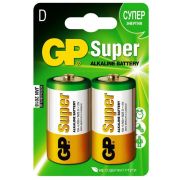 ЦЕНА   GP  Батарейки  Super Alkaline  D - 2 шт. на блистере (GP 13A-2CR2)  /10/80