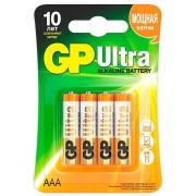 GP  Батарейки  Ultra Alkaline   AАA - 4 шт. на блистере (GP 24AUA21-2CRSBC4) new  /10/80