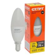 ЦЕНА   Лампа СТАРТ LED Candle  E14  10W  Форма свеча, тёплый свет 2700К   /10/100