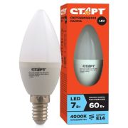 ЦЕНА   Лампа СТАРТ LED Candle  E14  7W  Форма свеча, тёплый свет 2700К  /10