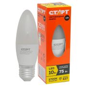 ЦЕНА   Лампа СТАРТ LED Candle  E27  10W  Форма свеча, тёплый свет 2700К  /10/100