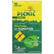 ЦЕНА! PICNIC  Family  ПЛАСТИНЫ от комаров 10 шт   /288/Срок до 16/03/2029