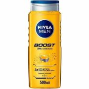 NIVEA Гель д/душа Мужской  500 мл  BOOST 3-в-1 для тела, лица и волос /12/92847