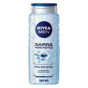 NIVEA Гель д/душа Мужской  500 мл  ЗАРЯД ЧИСТОТЫ    6/12   /80893 !!!