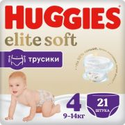 Huggies  Элит Софт  №4  (9 - 14 кг)   трусики *  21шт   /4