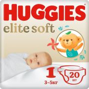 Huggies Хаггис Элит Софт  №1  (3- 5 кг.) * 20шт   /8
