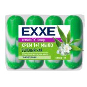 EXXE Косметическое крем-мыло 1+1 «Зеленый чай» 4шт*75г (ЗЕЛЕНОЕ) полосатое ЭКОПАК