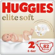 Huggies Хаггис Элит Софт  №2   (4 - 6 кг) * 82шт   /2