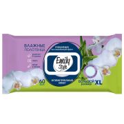 ЭМИЛИ Style Влажные полотенца ДЛЯ ВСЕЙ СЕМЬИ АНТИБАКТЕРИАЛЬНЫЕ с крышкой XL размер, соты 60шт